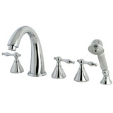 Kingston Brass Roman Tub Faucet with Hand Shower, Polished Chrome KS23615NL