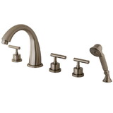 Kingston Brass Roman Tub Faucet with Hand Shower, Brushed Nickel KS23685CML