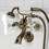 Kingston Brass KS265PXAB Kingston Tub Wall Mount Clawfoot Tub Faucet with Hand Shower, Antique Brass