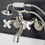 Kingston Brass KS266PXSN Kingston Wall Mount Clawfoot Tub Faucet with Hand Shower, Brushed Nickel
