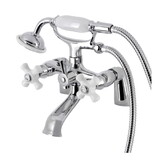 Kingston Brass KS267PXC Kingston Deck Mount Clawfoot Tub Faucet with Hand Shower, Polished Chrome