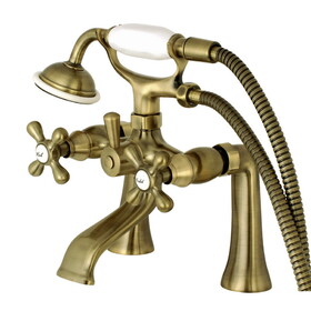 Kingston Brass Kingston Clawfoot Tub Faucet with Hand Shower, Antique Brass KS268AB