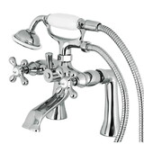 Kingston Brass KS268C Deck Mount Clawfoot Tub Filler with Hand Shower, Polished Chrome