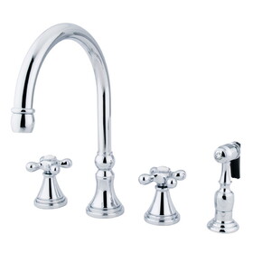 Kingston Brass Widespread Kitchen Faucet, Polished Chrome KS2791AXBS