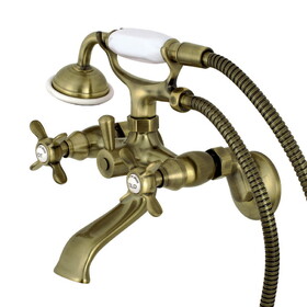 Kingston Brass Essex Clawfoot Tub Faucet with Hand Shower, Antique Brass KS285AB