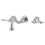 Kingston Brass Wall Mount Bathroom Faucet, Polished Chrome KS3121NL