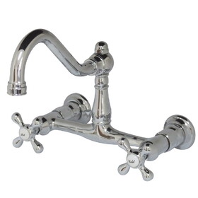 Kingston Brass Wall Mount Bathroom Faucet, Polished Chrome KS3241AX