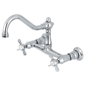 Kingston Brass 8" Center Wall Mount Bathroom Faucet, Polished Chrome