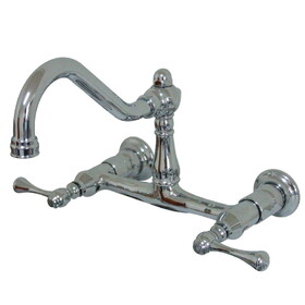 Kingston Brass Wall Mount Bathroom Faucet, Polished Chrome KS3241BL