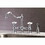 Kingston Brass KS3271PXBS Restoration 8" Bridge Kitchen Faucet with Sprayer, Polished Chrome