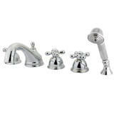 Kingston Brass Roman Tub Faucet with Hand Shower, Polished Chrome KS33515AX