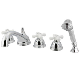 Kingston Brass Roman Tub Faucet with Hand Shower, Polished Chrome KS33515PX