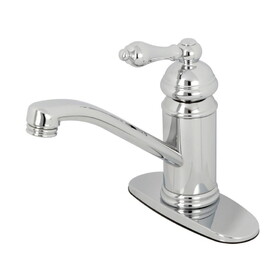 Kingston Brass Vintage Single-Handle Bathroom Faucet with Push Pop-Up, Polished Chrome
