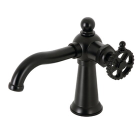 Kingston Brass KS3540CG Fuller Single-Handle Bathroom Faucet with Push Pop-Up, Matte Black