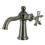 Kingston Brass KS354NXVN Hamilton Single-Handle 1-Hole Deck Mount Bathroom Faucet with Push Pop-Up, Black Stainless