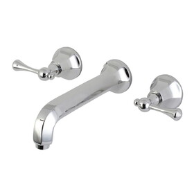 Kingston Brass Wall Mount Bathroom Faucet, Polished Chrome KS4121BL