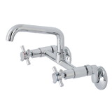 Kingston Brass Concord Two-Handle Wall-Mount Kitchen Faucet, Polished Chrome KS423C
