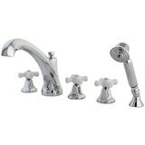 Kingston Brass Roman Tub Faucet with Hand Shower, Polished Chrome KS43215PX