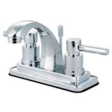 Kingston Brass Sona KS4641DL - Concord Double-Handle 3-Hole Deck Mount 4-Inch Centerset Bathroom Faucet with Brass Pop-Up, Polished Chrome