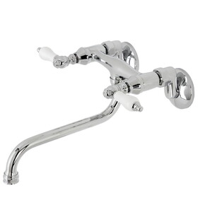 Kingston Brass Wall Mount Bathroom Faucet, Polished Chrome KS515C