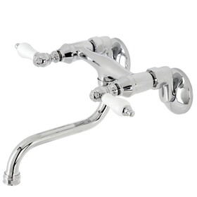 Kingston Brass Wall Mount Bathroom Faucet, Polished Chrome KS516C