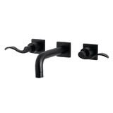 Kingston Brass NuWave Two-Handle Wall Mount Bathroom Faucet, Matte Black