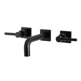 Kingston Brass Concord Two-Handle Wall Mount Bathroom Faucet, Matte Black KS6120DL