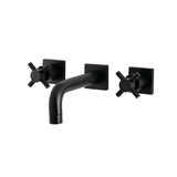 Kingston Brass Concord Two-Handle Wall Mount Bathroom Faucet, Matte Black KS6120DX
