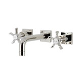 Kingston Brass KS6126NX Hamilton Two-Handle 3-Hole Wall Mount Bathroom Faucet, Polished Nickel