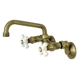 Kingston Brass Kingston Two Handle Wall Mount Kitchen Faucet, Antique Brass KS613AB