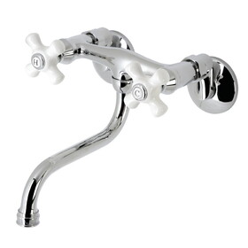 Kingston Brass Wall Mount Bathroom Faucet, Polished Chrome KS615C