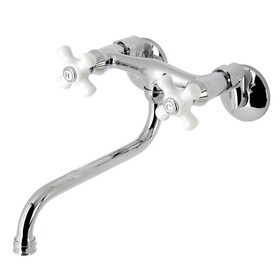 Kingston Brass Wall Mount Bathroom Faucet, Polished Chrome KS616C