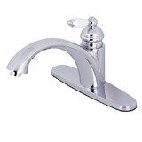 Kingston Brass KS6571PLLS Vintage Single-Handle 1-or-3 Hole Deck Mount Kitchen Faucet, Polished Chrome