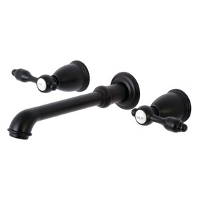 Kingston Brass 8" Center Wall Mount Bathroom Faucet, Matte Black KS7120TAL