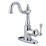 Kingston Brass English Vintage Bar Faucet with Cover Plate, Polished Chrome