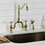 Kingston Brass KS7752PLBS English Country Bridge Kitchen Faucet with Brass Sprayer, Polished Brass