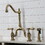 Kingston Brass KS7753BALBS Heirloom Bridge Kitchen Faucet with Brass Sprayer, Antique Brass