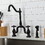 Kingston Brass KS7755AXBS English Country Bridge Kitchen Faucet with Brass Sprayer, Oil Rubbed Bronze