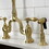 Kingston Brass KS7757BALBS Heirloom Bridge Kitchen Faucet with Brass Sprayer, Brushed Brass