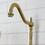 Kingston Brass KS7757TXBS French Country Bridge Kitchen Faucet with Brass Sprayer, Brushed Brass
