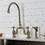 Kingston Brass KS7793BPLBS Bel-Air Bridge Kitchen Faucet with Brass Sprayer, Antique Brass