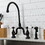 Kingston Brass KS7795PLBS English Country Bridge Kitchen Faucet with Brass Sprayer, Oil Rubbed Bronze