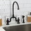 Kingston Brass KS7795PXBS English Country Bridge Kitchen Faucet with Brass Sprayer, Oil Rubbed Bronze