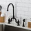 Kingston Brass KS7795PXBS English Country Bridge Kitchen Faucet with Brass Sprayer, Oil Rubbed Bronze