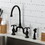 Kingston Brass KS7795TXBS French Country Bridge Kitchen Faucet with Brass Sprayer, Oil Rubbed Bronze