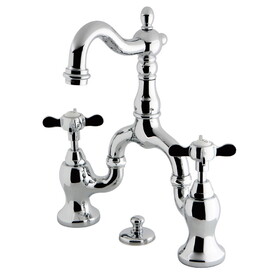 Kingston Brass KS7971BEX Essex Bridge Bathroom Faucet with Brass Pop-Up, Polished Chrome