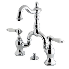 Kingston Brass KS7971BPL Bel-Air Bridge Bathroom Faucet with Brass Pop-Up, Polished Chrome