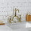 Kingston Brass KS7972PL English Country Bridge Bathroom Faucet with Brass Pop-Up, Polished Brass