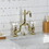 Kingston Brass KS7972PX English Country Bridge Bathroom Faucet with Brass Pop-Up, Polished Brass