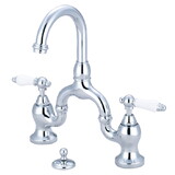 Kingston Brass KS7991PL English Country Bridge Bathroom Faucet with Brass Pop-Up, Polished Chrome